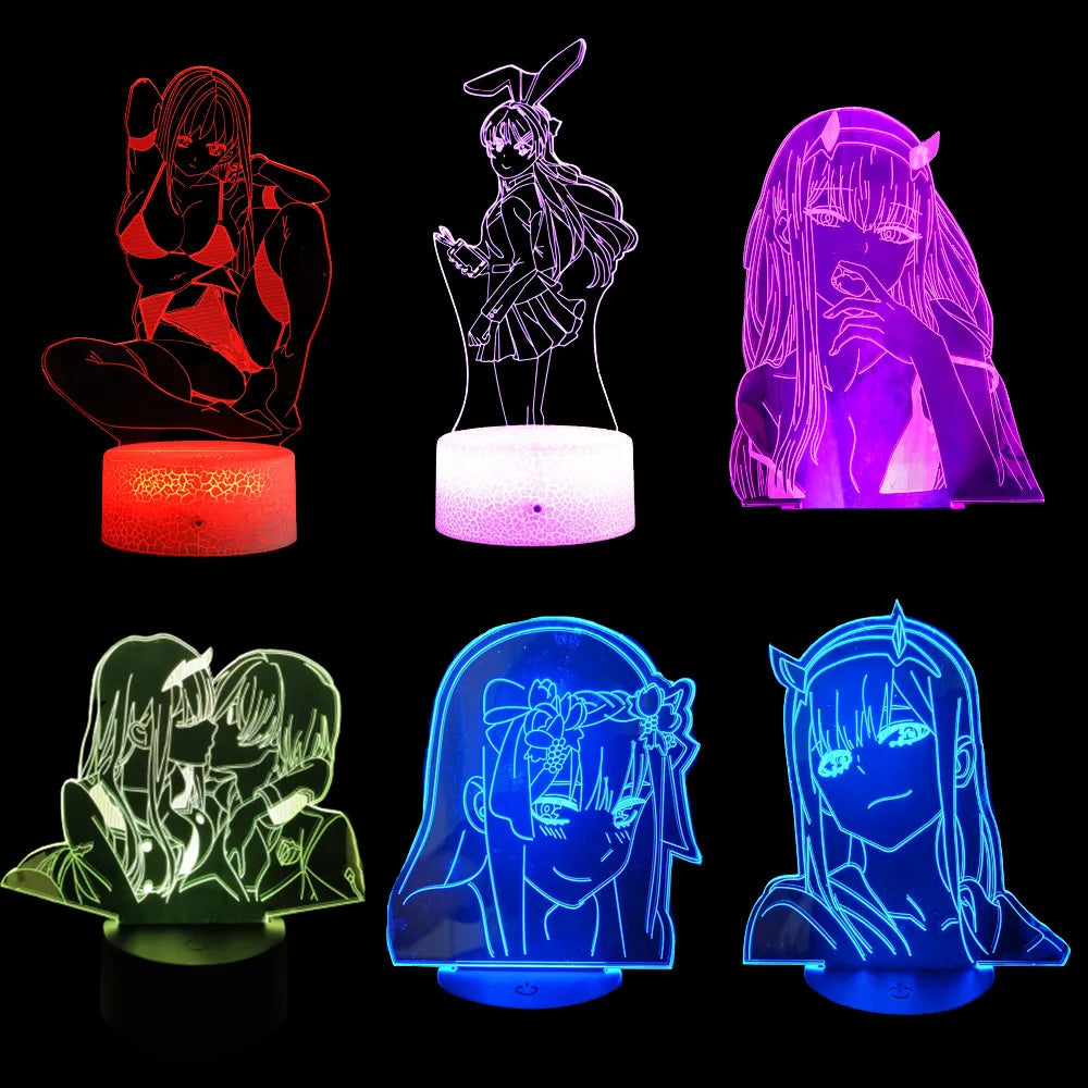 Darling In The Franxx Zero Two 3D Led Lamp - Darling In The FranXX Store Darling In The Franxx Zero Two 3D Led Lamp - Darling In The FranXX Store